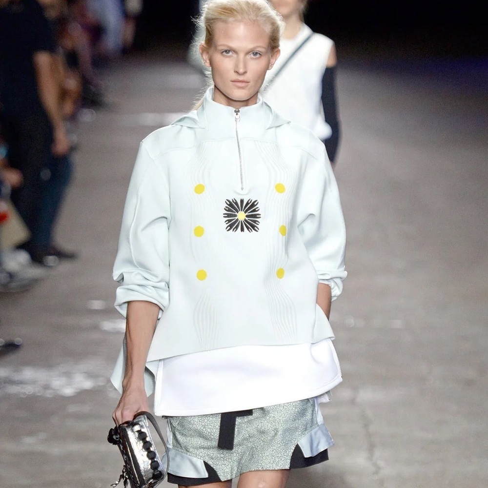 Opening Ceremony Neoprene Embroidered Sweatshirt Anorak Runway